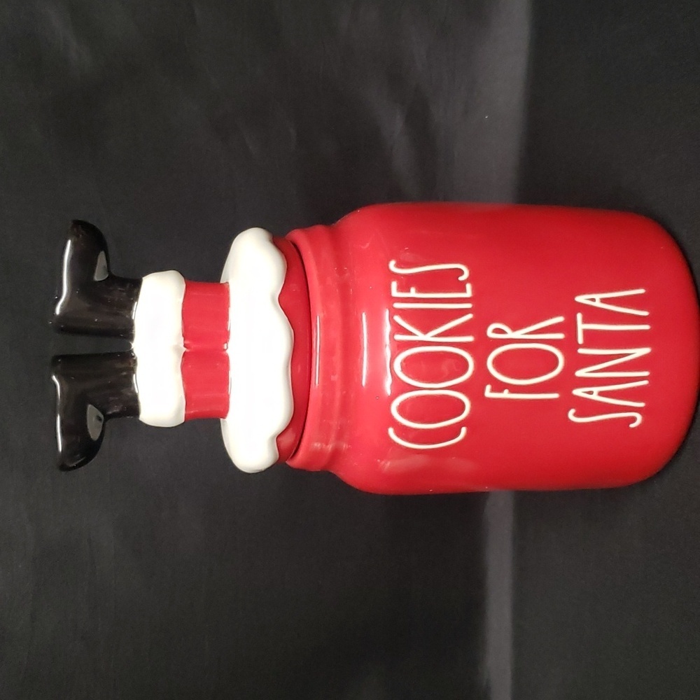 Rae Dunn "COOKIES FOR SANTA" Lidded 8.5" Cookie/Treat Jar